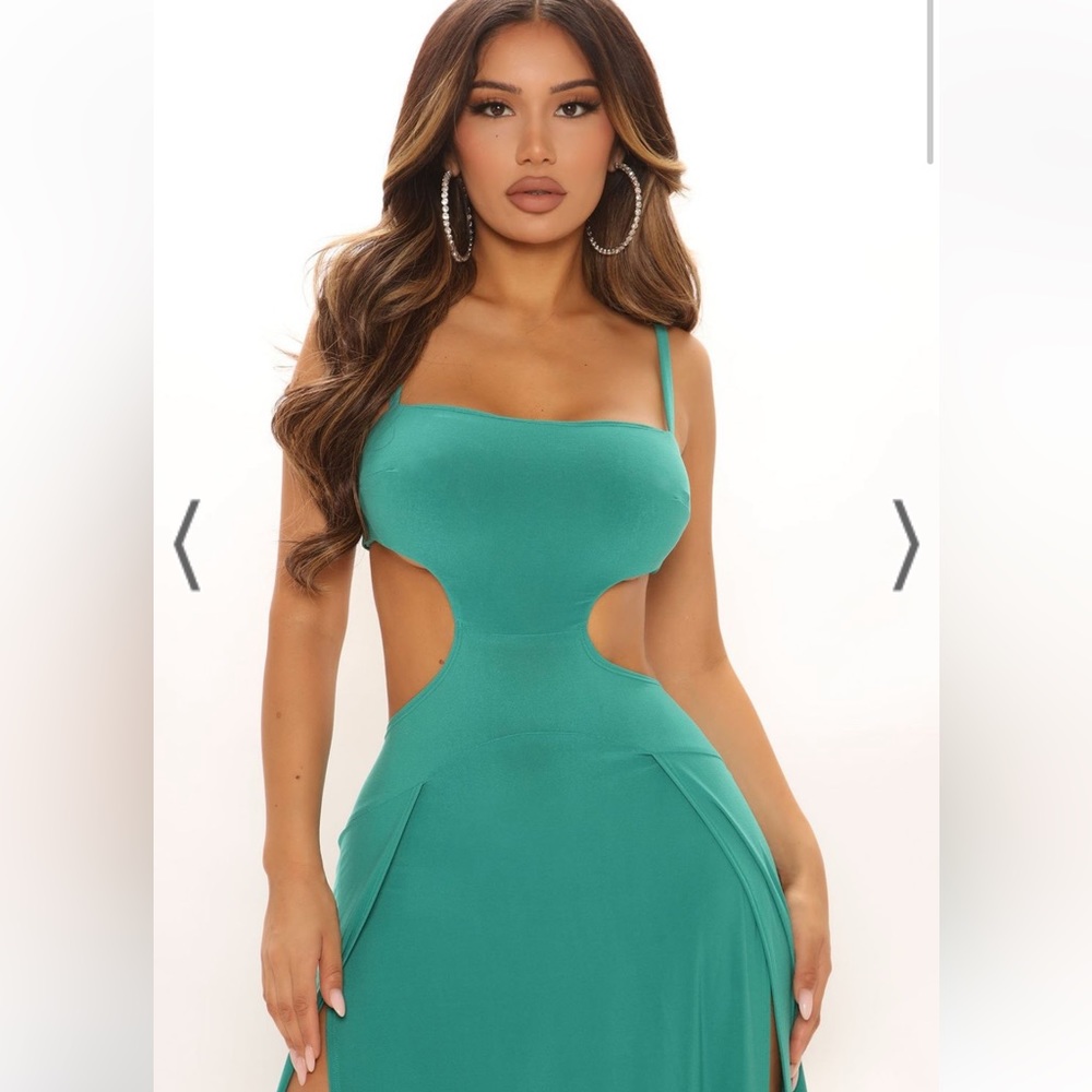 Maxi cut out green dress